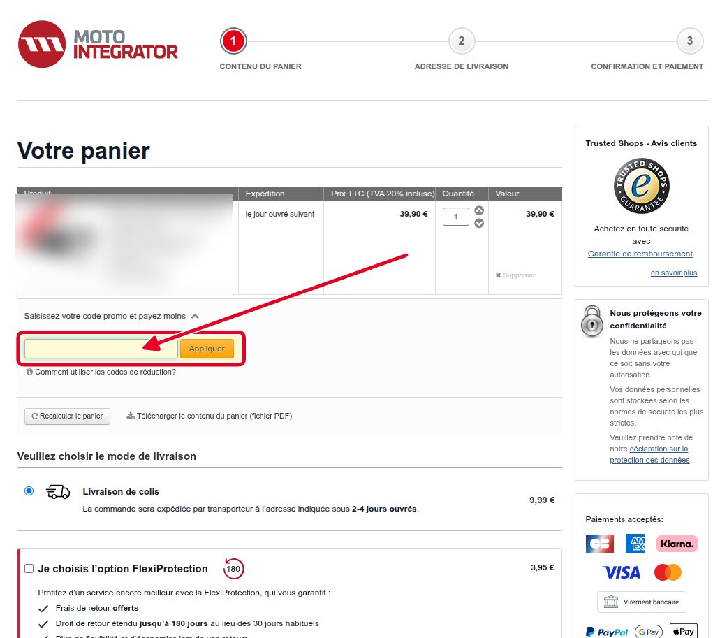 Saisissez votre code promo - Motointegrator