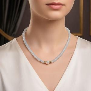 67 Rabatt Weiße Muschelkernperle OpalitHalskette 405 cm  10 cm Verlängerung