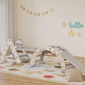 AIYAPLAY Klettergerüst 5in1 IndoorSpielplatz mit Rutsche und Rampe für Kleinkinder Jetzt 8890