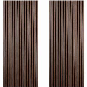 Acoustic Slat Wood Wall Panel  Smoked Oak  2400  2 Pack