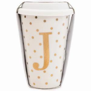 Enjoy 40 Discount on Initial White Gold Travel Mug J 15cm