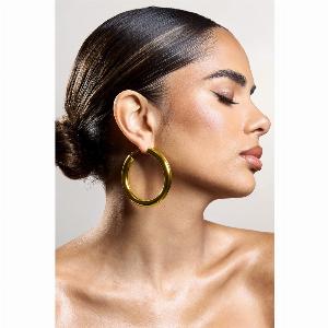 Logan  Gold Chunky Hoop Earrings