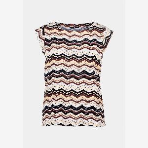 zero Bluse mit Zickzackmuster  BeigeBlack