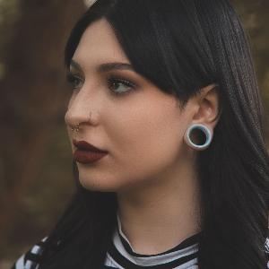 Enjoy 17 Discount on Sky Blue Pearl Silicone Double Flare Tunnel