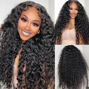 Get 78 Off Megalook 4x4 Lace Closure Water Wave Wigs in Natural Black