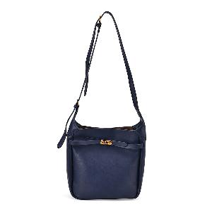 Leatherette Crossbody Bag with Detachable Small Zipper Bag  Navy