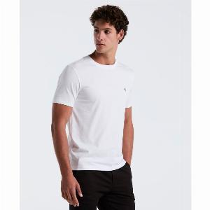 Enjoy 30 Off Pinpoint Embroidered Logo Organic Cotton Tee in Bright White