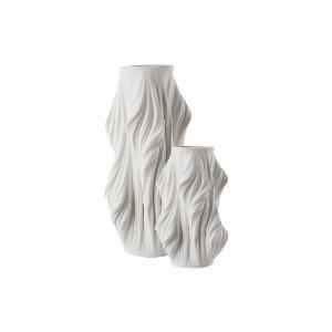 Waven Large 3D Printed Ceramic Vase  White