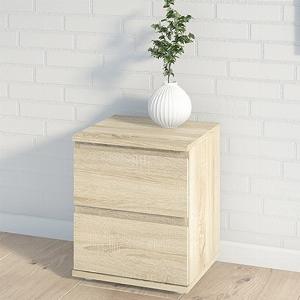 40 Discount Oak Naira Wooden Bedside Cabinet with Two Drawers
