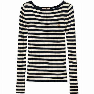 Maglia donna a righe manica lunga