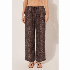 Calzedonia Pantalon Animalier Femme Marron Taille M