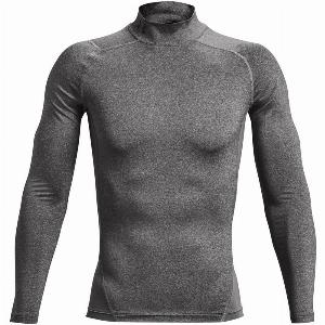 Under Armour Heatgear Comp Mock Haut Manches Longues Hommes  Gris