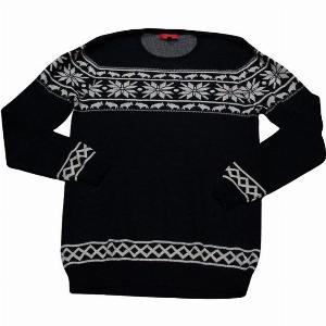 Pull 100 Yak  Noir fantaisie beige Taille S