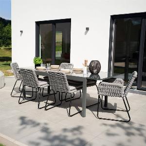 Chaise de jardin BALERO gris clair avec accoudoirs  3 unités à 509