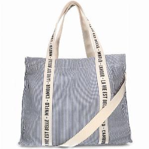 17 Rabatt auf Blauweiß gestreifter Einkaufsbeutel