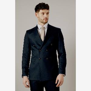 Navy Herringbone Double Breasted Blazer for Men Now 8250 Save 25