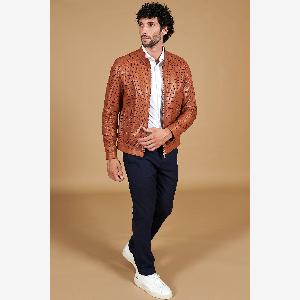 Risparmio del 13 su giacca in pelle biker con colletto coreano