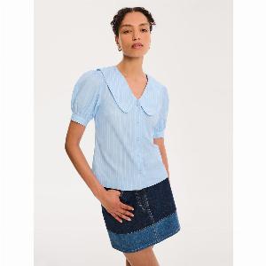 Kyra Shirt in Blue and White Stripe