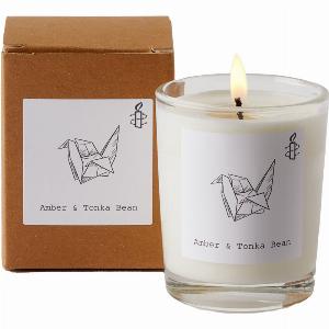 Amnesty Hand Poured Scented Votive Candle  Amber  Tonka Bean  70g