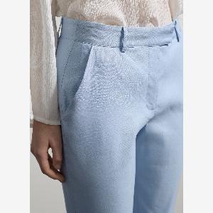 Stefanel  Hose Slim Fit aus Leinen und Viskosestretch Damen Pastellblau