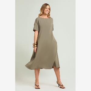Luisa viola abito in tessuto fluido silky touch donna