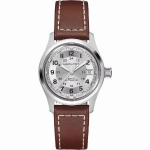 Hamilton Khaki Field Automatic Silver Dial Leather Strap Unisex Watch H70455553