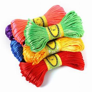 20 mrotolo cavo di nylon filo nodo fiocco cinese perline braccialetto intrecciato gioielli fai da te colore giallo fluorescente