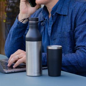Water Bottle Coffee Cup Black By Cupple