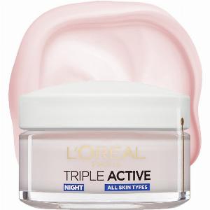 LOréal Paris Triple Active Comforting Night Cream 50ml Overnight Nourishment Smooths Fine Lines Revives Radiance