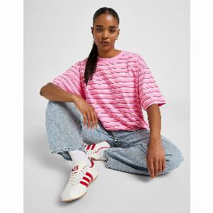 adidas Originals Tshirt boyfriend oversize à rayures  Rose Rose