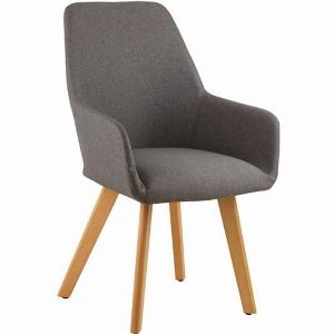 Porrima Fabric Upholstered Leisure Bedroom Chair In Grey