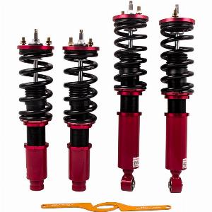 Adj Damper Full Set compatible for HONDA CRV 19962001 Coilover Absorber Kit Red lowering kit