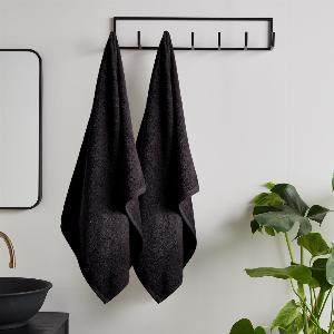 Get 60 Discount on Catherine Lansfield Quick Dry Black Bath Sheets