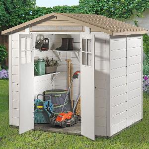 66 x 54 Shire Tuscany Evo 200 Apex Plastic Double Door Shed 202m x 162m