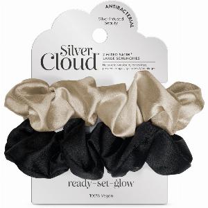 Large Hair Scrunchie TwoPack Black Caramel