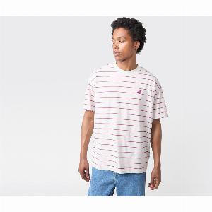 Réduction de 38  sur le tshirt Nike SB Stripe de couleur blanche
