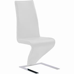 Enjoy 59 Discount on the Demi Z White Faux Leather Dining Chair with Chrome Legs