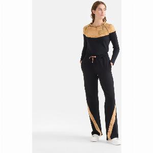 Jogger in felpa garzata stretch con dettagli Geo Classic Neri