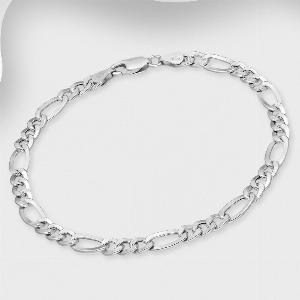 Enjoy 17 Discount on the John Greed Silver Hollow Figaro Chain Bracelet
