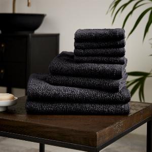 Catherine Lansfield Quick Dry Bale of Eight Towels Black