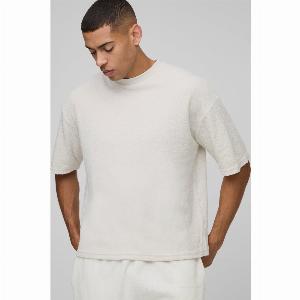 Tshirt oversize grigia con trama naturale ora a 350 sconto 77
