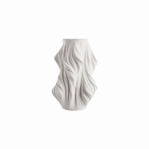 Waven Small 3D Printed Ceramic Vase  White