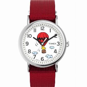 Timex Weekender x Peanuts Balloon White Dial Fabric Strap Unisex Watch TW2Y11700