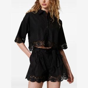 Short nero con pizzo floreale prima 170  ora 102  sconto 40