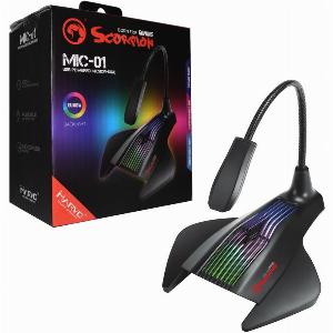 Marvo Scorpion MIC01 USB RGB LED Black Gaming Microphone