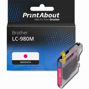 PrintAbout Druckerpatrone LC980M Magenta für Brother