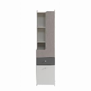 Grande bibliothèque pour adolescents avec porte en forme de L tiroir et ample espace de rangement MDF 4540184 cm Blancgris