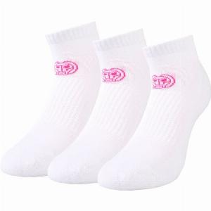 BIDI BADU Leana No Show Tech Chaussettes De Sport Pack De 3 Femmes  Blanc  Pink