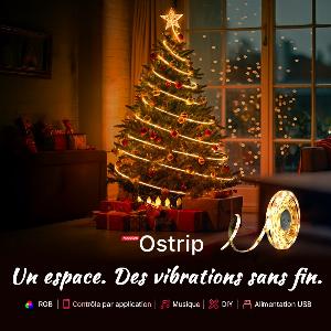 Ostrip  Ruban LED USB 5m multicolore contrôlé par APP