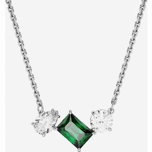 Swarovski Mesmera Green Mixed Cuts Rhodium Plated Necklace 5668278